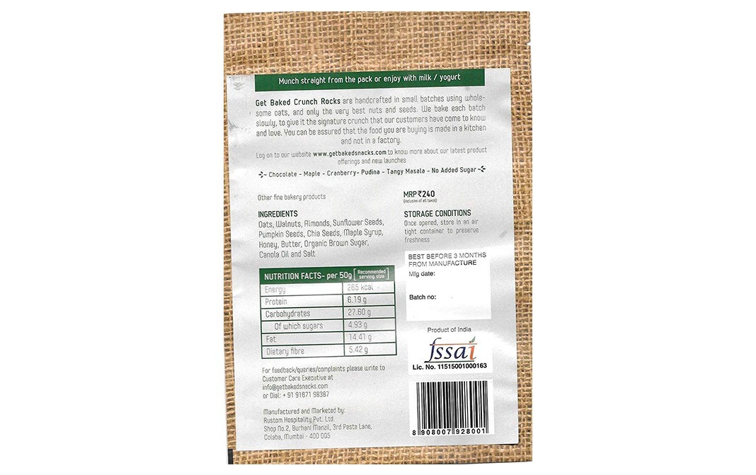 Get Baked Maple Crunch Rocks    Pack  200 grams